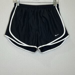 Nike Dri Fit Running Shorts Womens Sz Medium Black Built in Briefs Elastic Waist